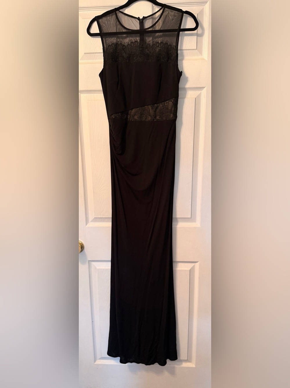 David Meister Elegant Black Lace Evening Gown